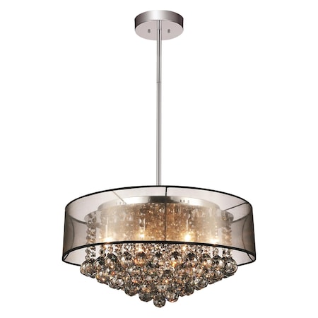 12 Light Drum Shade Chandelier With Chrome Finish